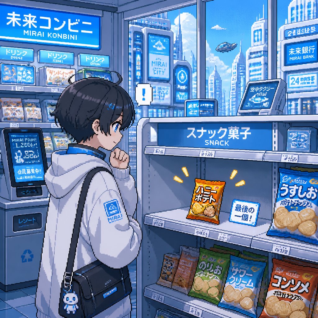コンビニで好きなお菓子が最後の一個だった