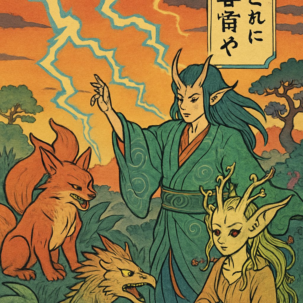 夕暮れに　轟響く　春雷や