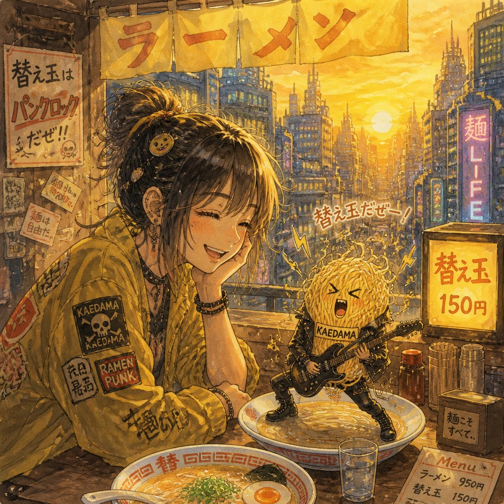ラーメンの替え玉がパンクロックだった