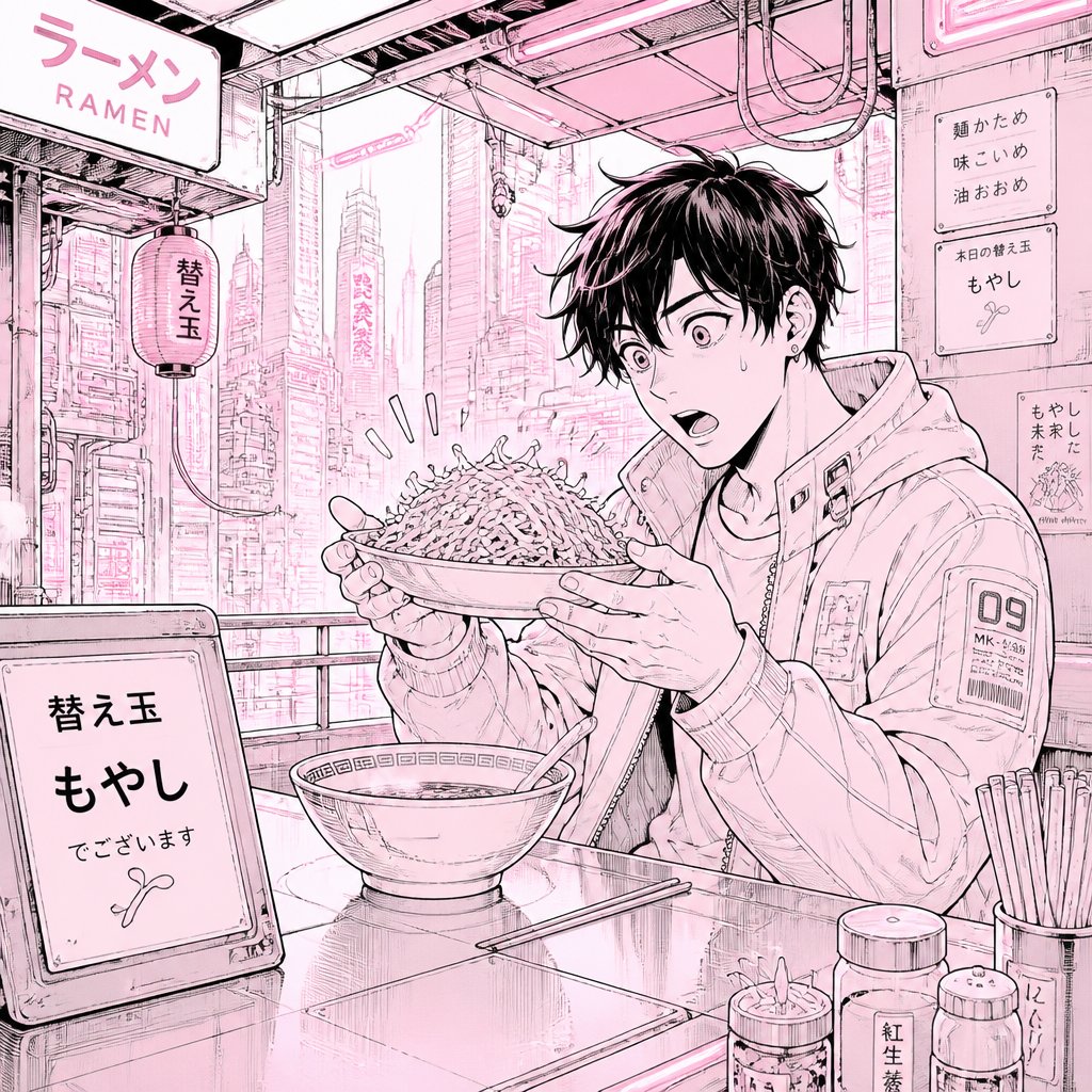 ラーメンの替え玉がもやしだった