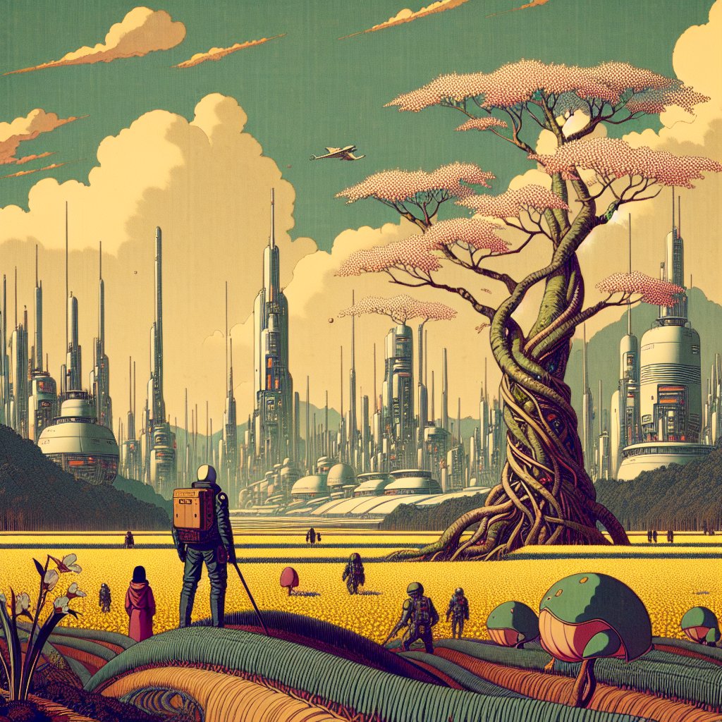 一本の　"菜の花"の立つ　小春かな