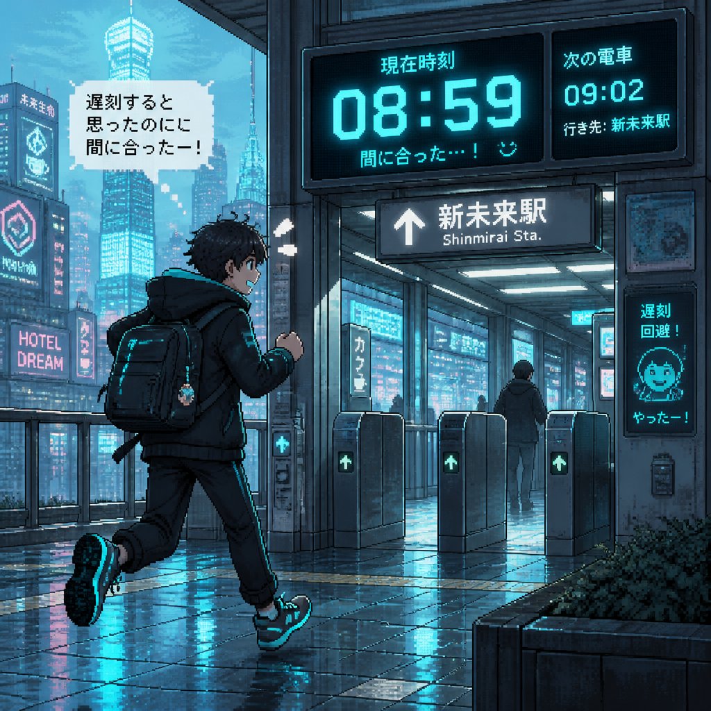 遅刻すると思ったら間に合った
