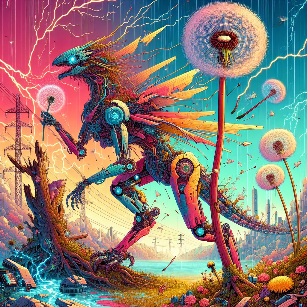 春嵐　折れ木の側の　たんぽぽや