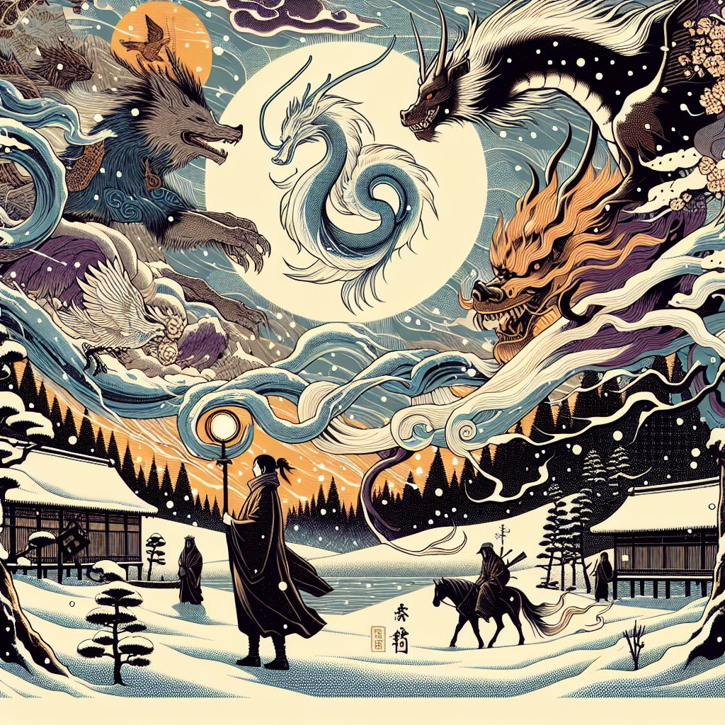 花柄の　そで触れ合うも　ゆき風よ