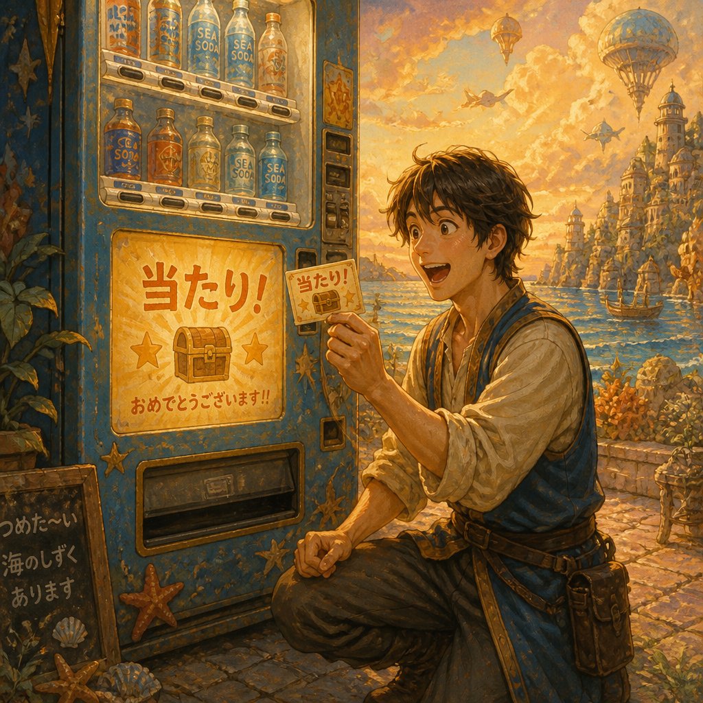 自販機で当たりが出た